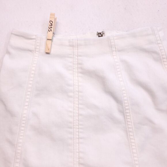 People Tree Zip Up Casual Light Wash Skirt Womens Size 2 White - Picture 1 of 7
